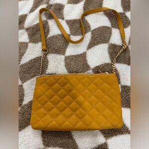 Forever 21 Quilted Mustard Shoulder Crossbody Bag